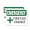 Signmission First Aid Cabinet With Symbol, 5 in W x Rectangle, Vinyl Decal OS-2PACK-EM-D-35-L-10368 - alternate 1